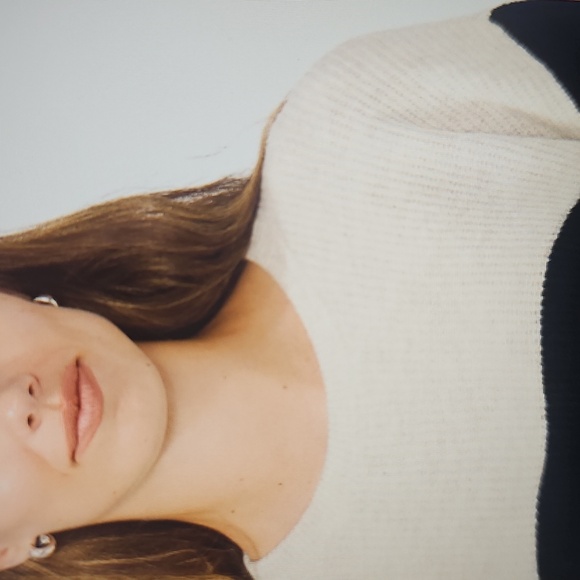 NWT Halogen Colorblock Stripe Long Sleeve Sweater XL Rich Black - Picture 3 of 14